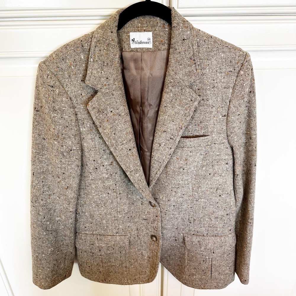 American Vintage Weathervane‎ Tan Tweed Women’s Blazer Preppy